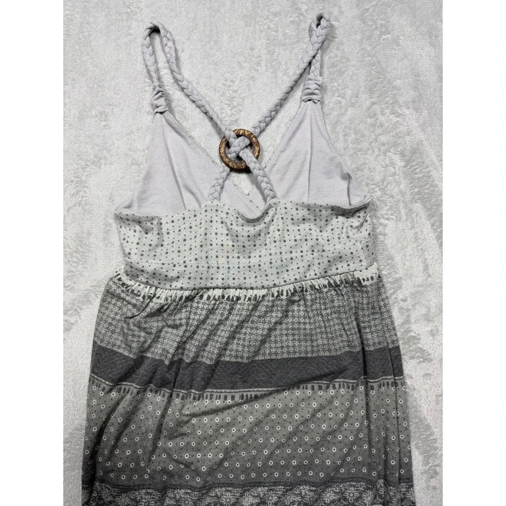 Vintage 2000s‎ Mudd Gray Rayon Blend Boho Tiered Maxi Dress Small Y2K XS/S